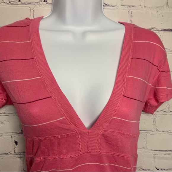 SO Pink Striped Hooded Short Sleeve Top - Picture 4 of 10